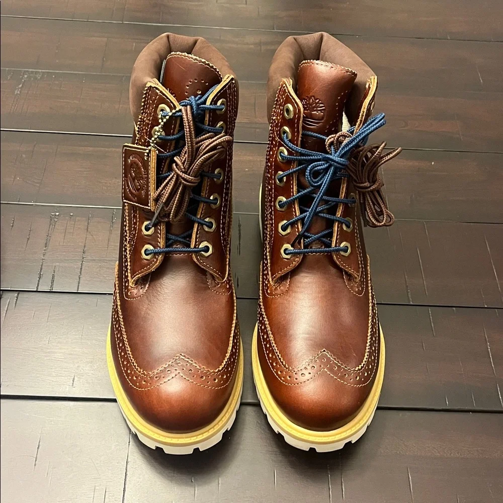 Timberland 6” Premium Waterproof Brogue Boots new brown Mens Size 8